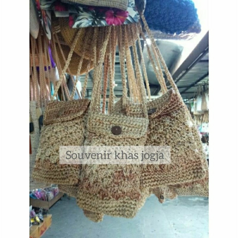 Tas rajut hp benang nylon kasar-tas rajut tanpa furing