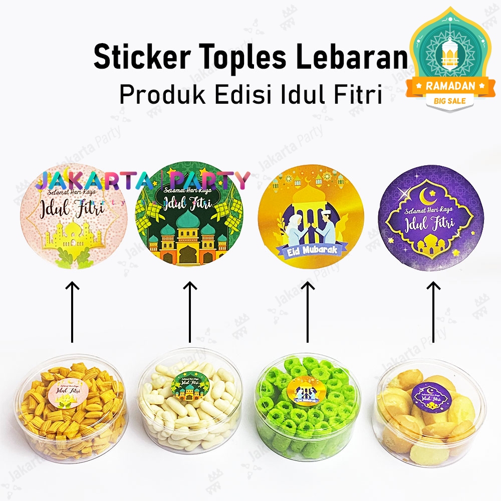 

STIKER TOPLES LEBARAN IDUL FITRI 10 PCS / STIKER LEBARAN IDUL FITRI / stiker toples bulat /stiker hampers lebaran / stiker toples kue kering