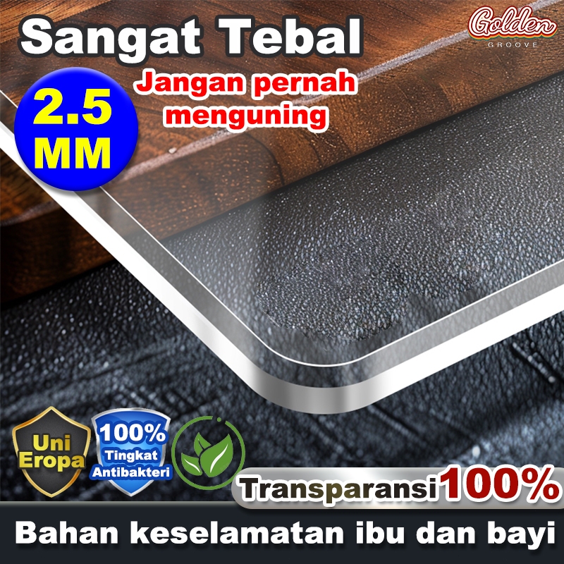 Impor super tebal 2.5mm PVC kualitas tinggi taplak meja plastik taplak meja makan plastik taplak mej
