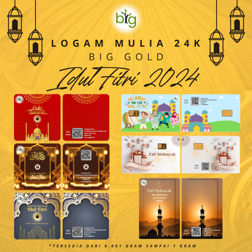 Logam Mulia/BIG GOLD 0.025 Gram edisi Idul Fitri/Lebaran 2024