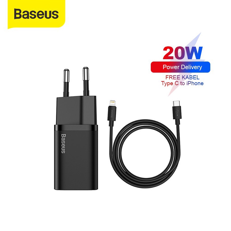 BUNDLING KEPALA CHARGER TYPE C PD BASEUS QUICK CHARGER 2W IPHONE t A3S4