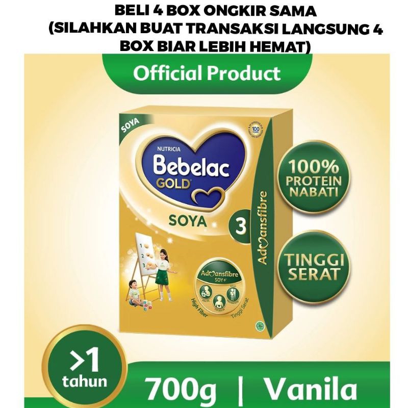Bebelac Gold Soya 3 Vanila 360gram/ 700gram Susu Formula Anak Murah