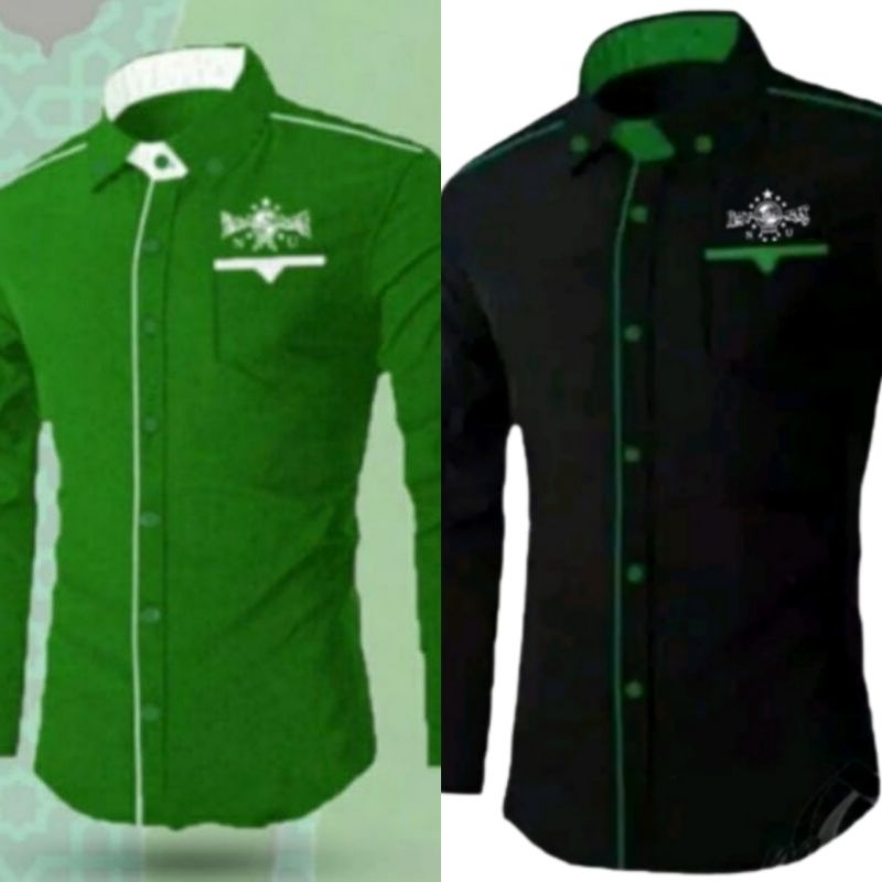 KOKO NU LENGAN PANJANG KERAH DOBEL(KEMKO)SIZE M L XL FASHION MUSLIM PRIA DEWASA BAJU KOKO NAHDLATUL 