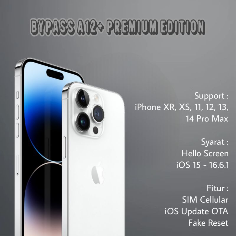 BYPASS PREMIUM IPHONE XR, XS, 11, 12, 13, 14 PRO MAX