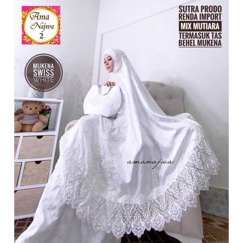 swiss mukena mukenah rukuh rukoh super jumbo sutra prada mix renda full bordir fullbordir wanita per