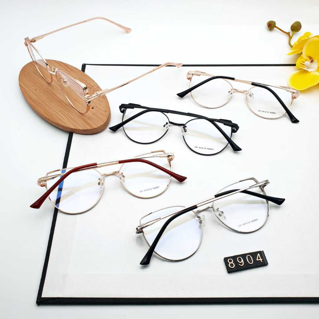 FRAME 8904/KACAMATA FASHION WANITA/PRIA BENING NORMAL/KACAMATA BESI TITANIUM/FRAME KACAMATA/