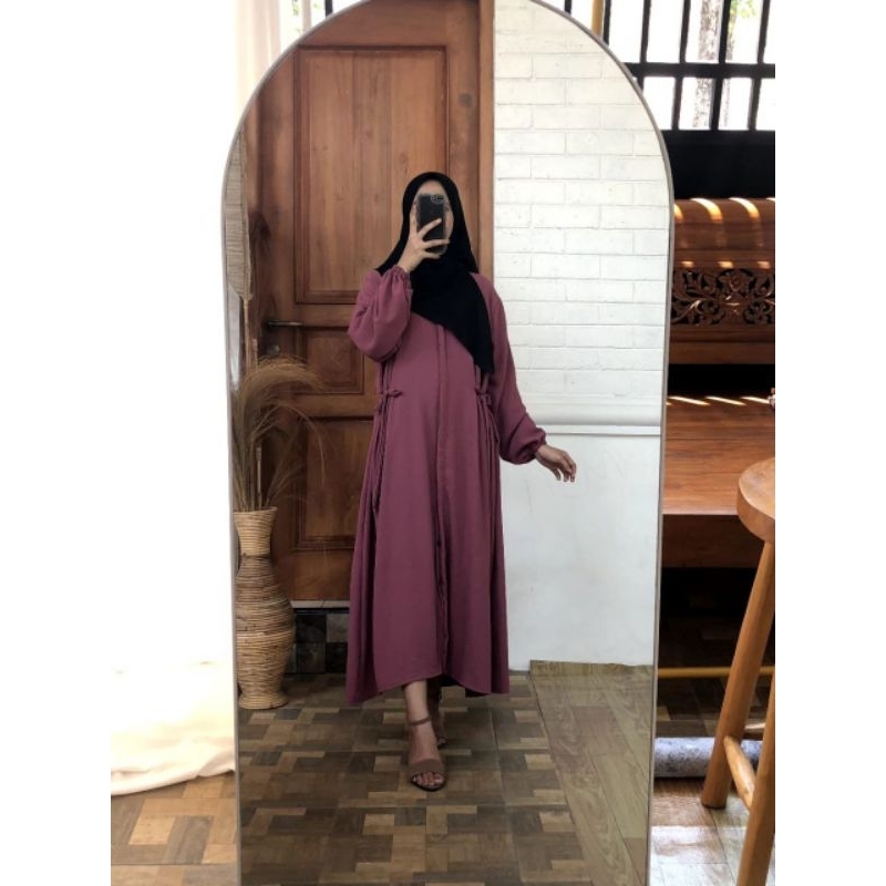 ACELINE CRINKLE MIDI DRESS/Midi dress crinkle/dress muslimah