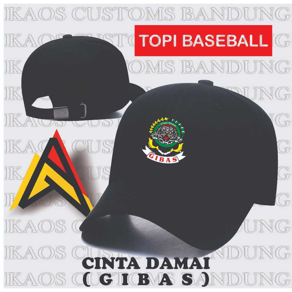 TOPI ORMAS GIBAS CINTA DAMAI INDONESIA / TOPI BASEBALL HITAM GIBAS / TOPI PRIA WANITA ENAK DI PAKAI