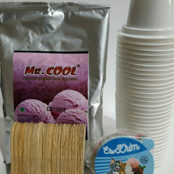 

MEGA SALE PAKET ES KRIM MrCOOL 25gr CUP PLASTIK PUTIH SUSU 5ml 5pcs