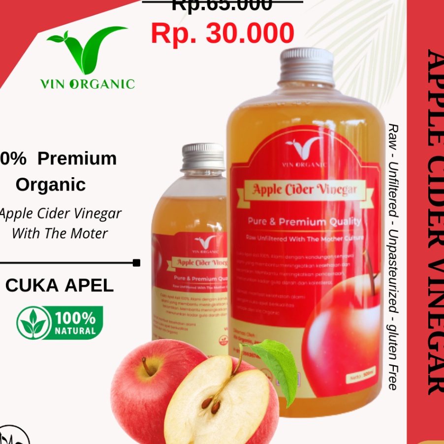 

Terbaru VIN APPLE CIDER VINEGAR CUKA APEL FERMENTASI APPLE VINEGAR WITH THE MOTHER MINUMAN DIET SEHAT CUKA APEL