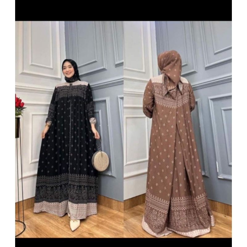 GAMIS JUMBO SET HIJAB TERBARU 2024 TREN GAMIS JUMBO SETELAN KERUDUNG DRESS HIJAB SET