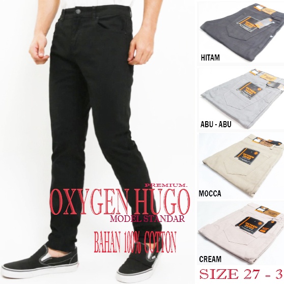 First Order  Celana Chino Oxygen Hugo Panjang Pria Full Bahan Katun Terbaik