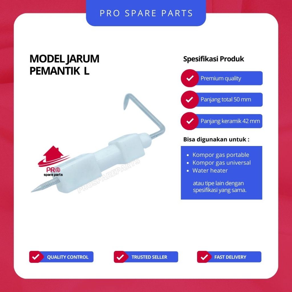 Busi Jarum Pemantik Water Heater - Sparepart Kompor Gas Rinnai - Spare Part Water Heater