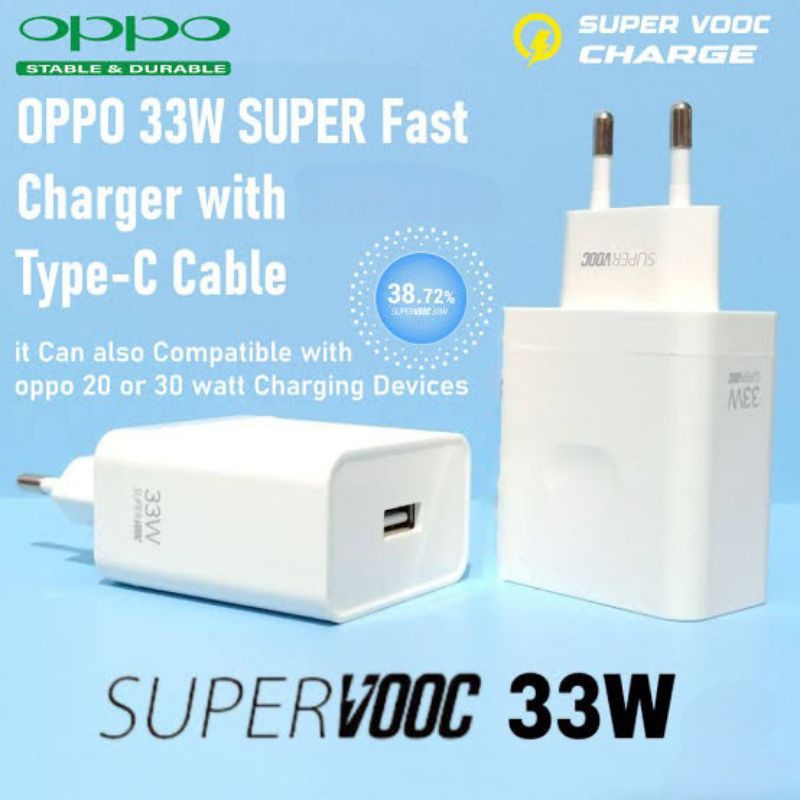 Original Charger Oppo A57 A58 A74 A78 A77s A96 RENO 8 7 Casan HP Fast Charging Type C Ori Cas Typ C