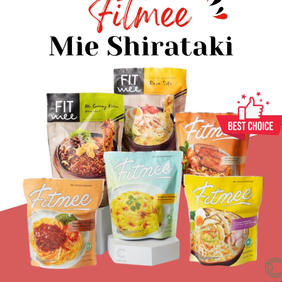 MEGA SALE FITMEE MIE SHIRATAKI NOODLE ALL VARIAN HALAL  SHIRATAKI NOODLE MIE DIET SEHAT INSTAN SOTO GORENG KOREA AYAM BAWANG CARBONARA