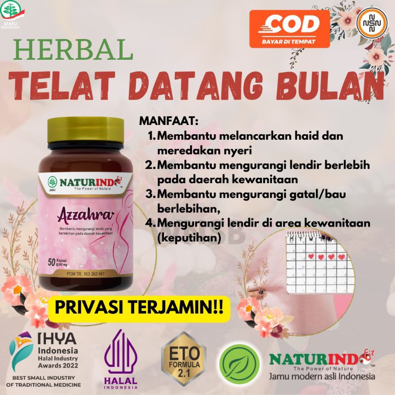 Obat Telat Datang Bulan Telat Haid 1 2 3 4 Bulan Telat Hait Original Azzahra Cysto Up Naturindo