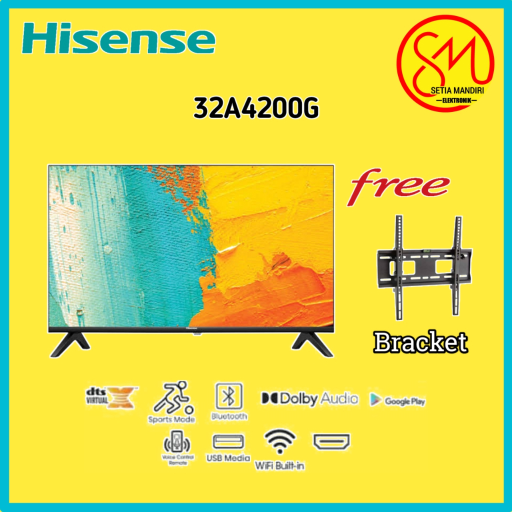 [KARGO] HISENSE Smart Android Digital TV 32 inch Full HD Bezeless 32A4200G