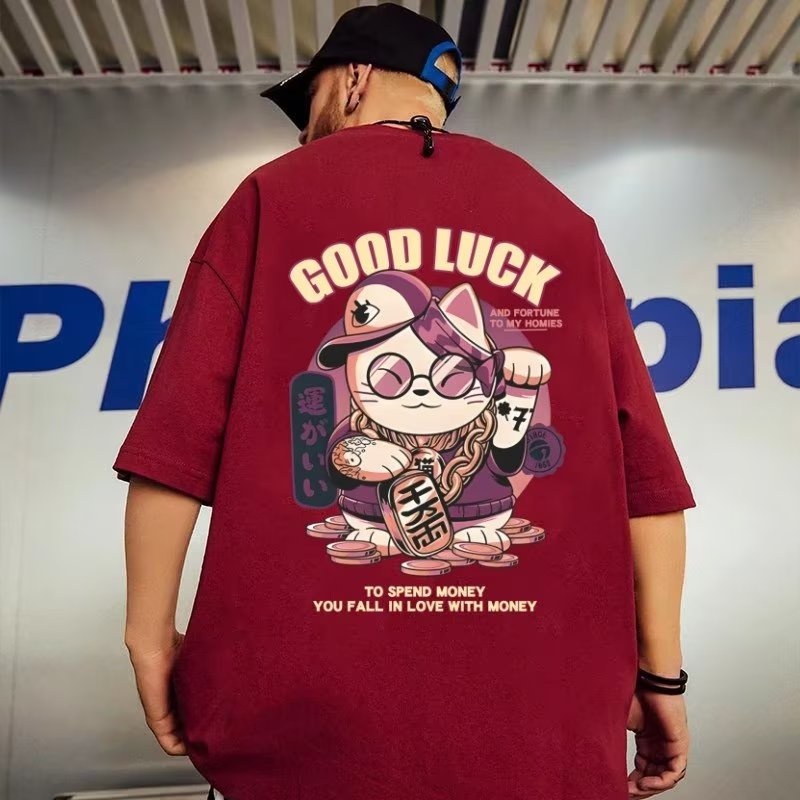 KAOS PRIA GOOD LUCK KAOS OVERSIZE HITAM BIG SIZE POLOS JUMBO M L XL 2XL 3XL 4XL 5XL 6XL KAOS JEPANG 