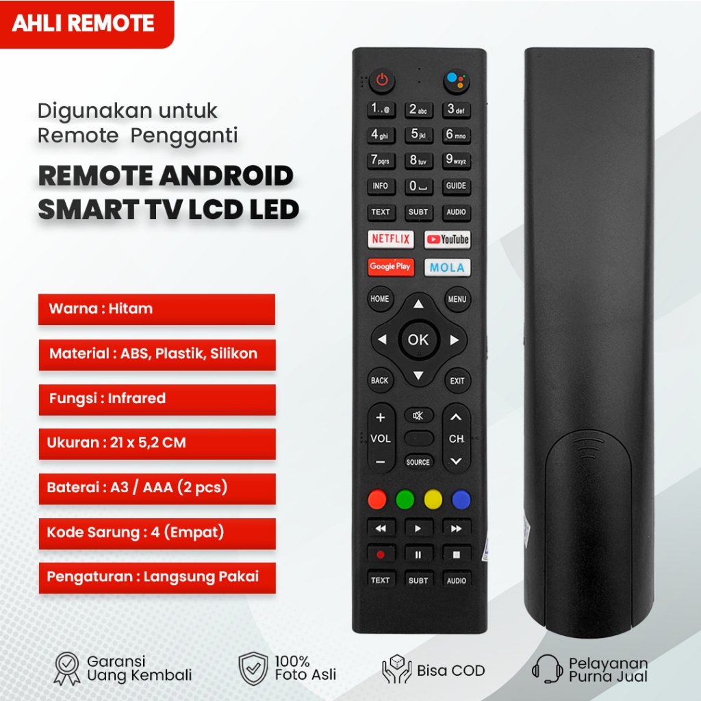Remote Polytron Android TV 81i960 / Remot Smart TV Polytron