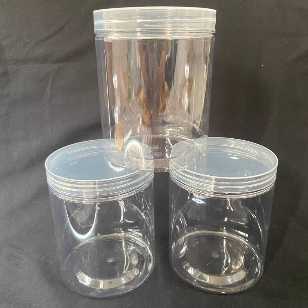 Toples Tabung Silender 800 ml Bening Silver Gold / Toples Kue Kering 800 ml