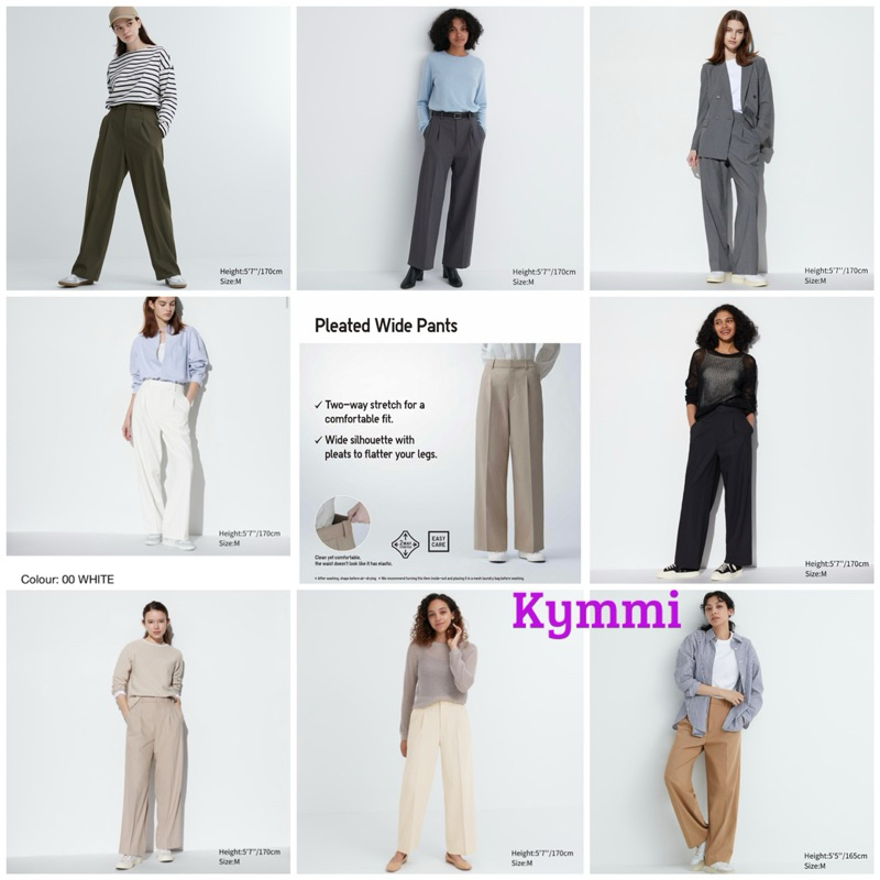 UNIQLO WOMEN Celana Lebar Lipit Pleated Wide Pants