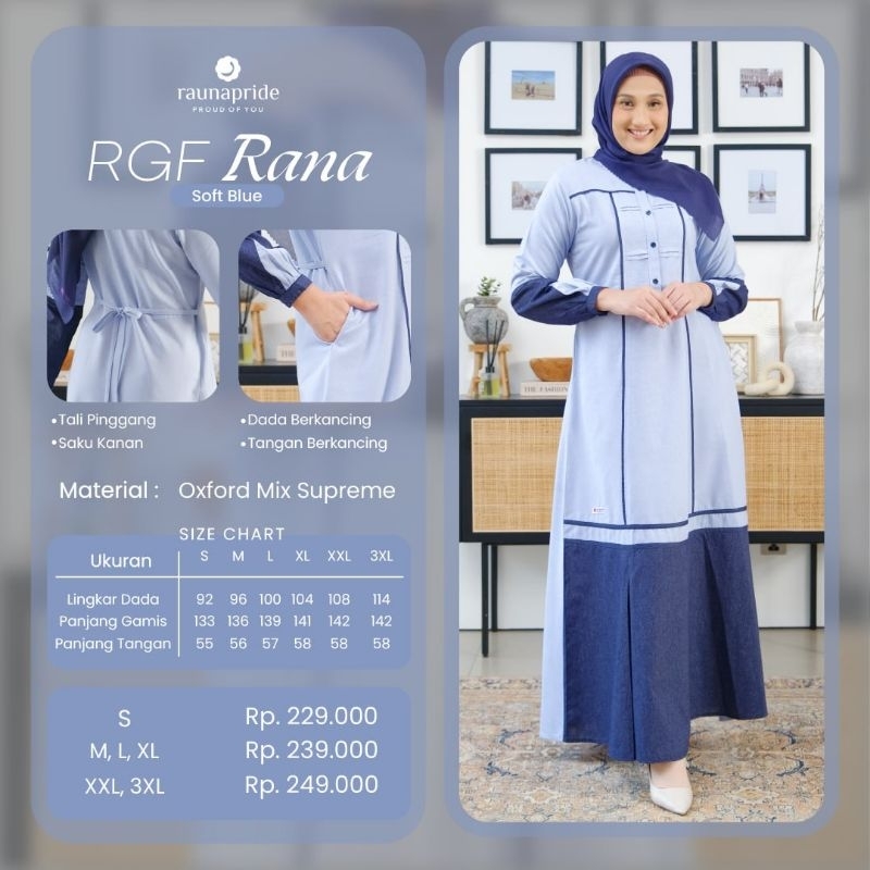 SARIMBIT RAUNAPRIDE RANA SOFT BLUE/SARIMBIT LEBARAN KELUARGA/RAUNA/FAMSET/COUPLE SET/GAMIS & KOKO KE
