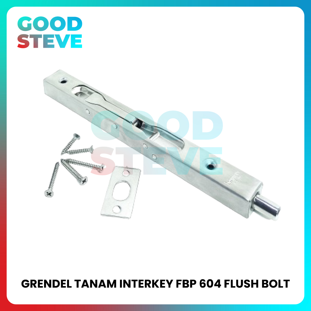 Grendel Tanam Pintu Kayu INTERKEY FBP 604 Flush Bolt Grendel Slot