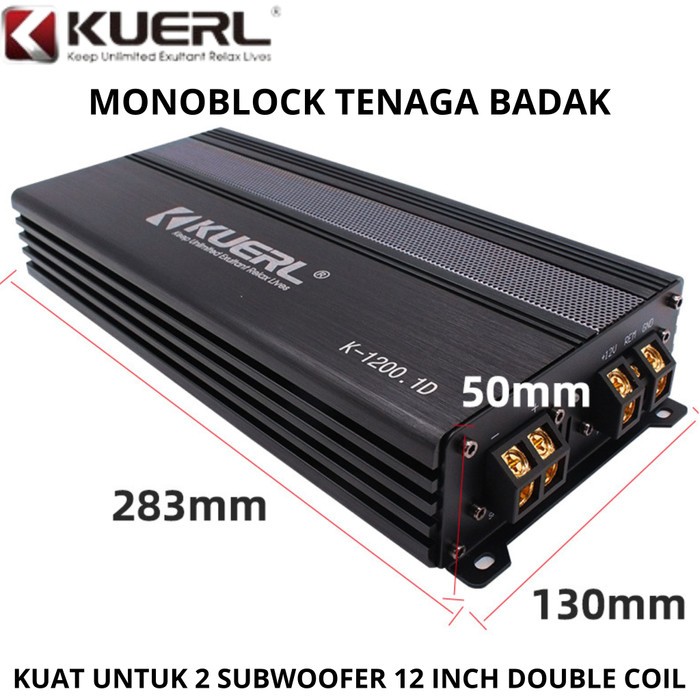 Monoblock KUERL K-1200D.1 Tenaga Badak Kuat Untuk Angkat 2 Subwoofer