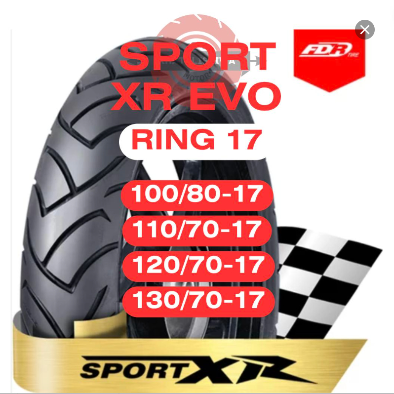 BAN LUAR FDR TUBELESS SPORT XR EVO RING 17 100/80-17 110/70-17 120/70-17 130/70-17 MURAH FDR SPORT X