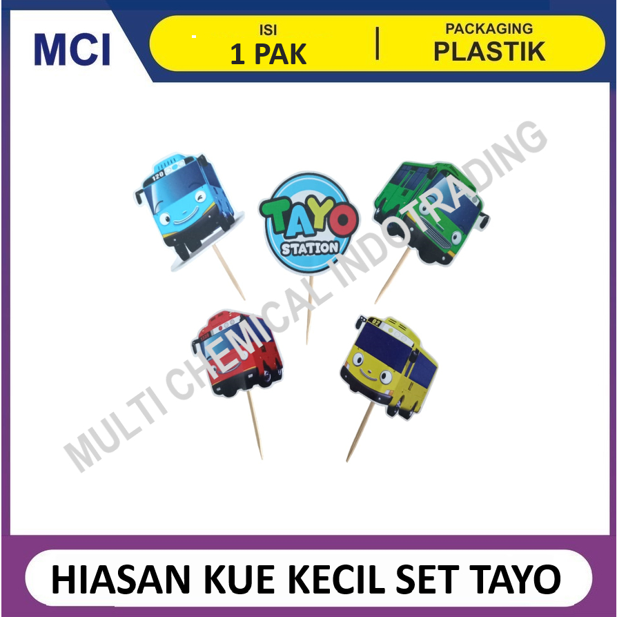 HIASAN KUE SET KECIL - TAYO BUS / CAKE TOPPER DEKORASI KUE
