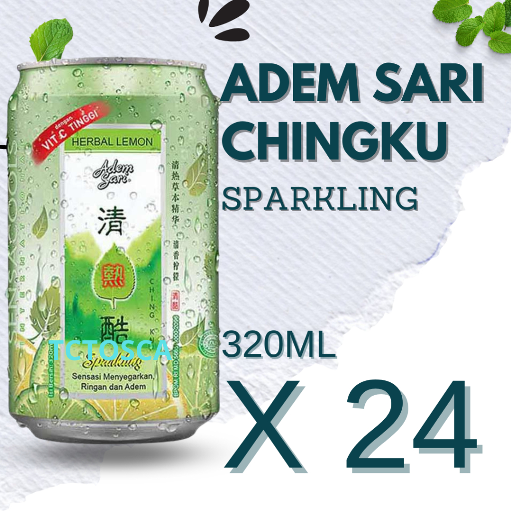 

Adem Sari Chingku Sparkling kemasan kaleng 1 karton isi 24 pcs