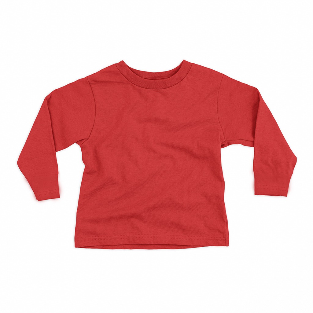 Kaos Anak Lengan Panjang Polos Red Merah T-shirt Longsleeve Banyak Warna Color