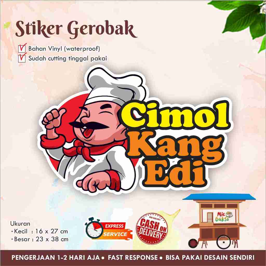 

STIKER KACA GEROBAK VINYL CIMOL / LABEL MAKANAN