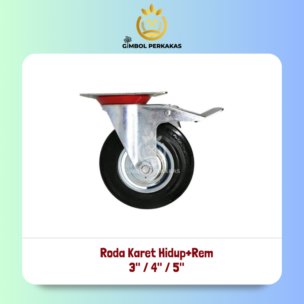 Roda Karet Hidup+Rem | Roda Karet SSS | Roda Karet Triple S