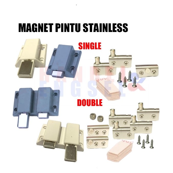 Magnet Double Push Stainless Magnet Single Push Stainless Kunci Magnet Lemari Kaca Push Open
