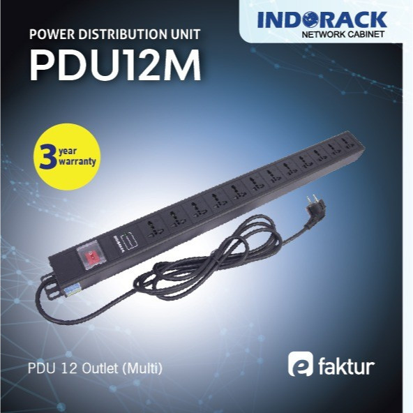 PDU12M - PDU 12 Outlet Multi Socket - INDORACK