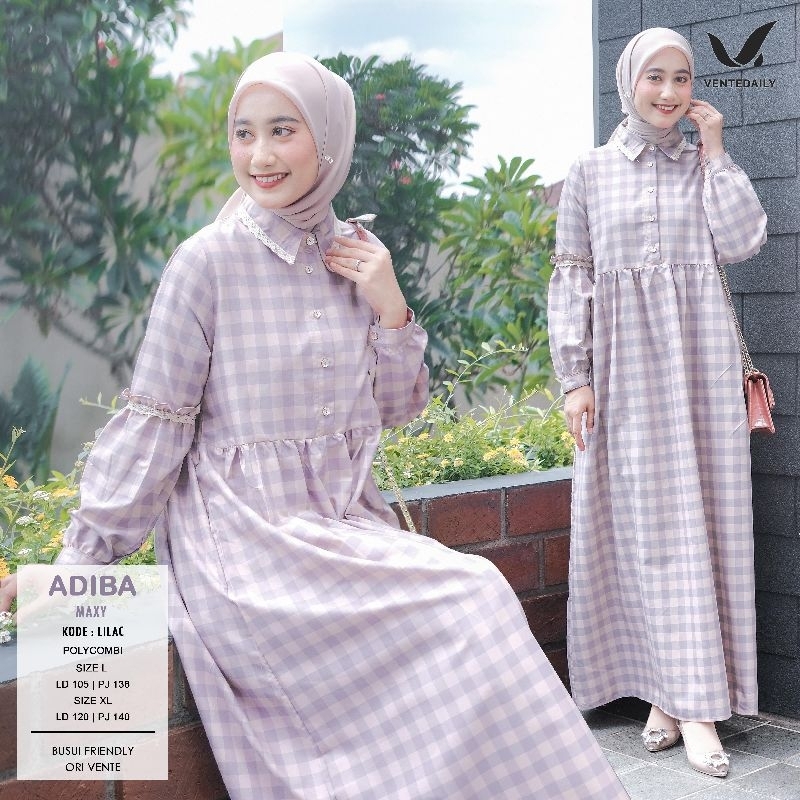 Adiba maxy dress kekinian polycombi fashion muslim Ori by Ventedaily