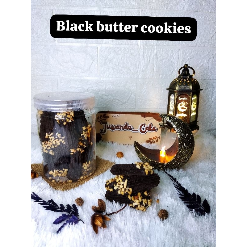 

BLACK BUTTER COOKIES, kue lebaran kemasan toples tabung 800ml