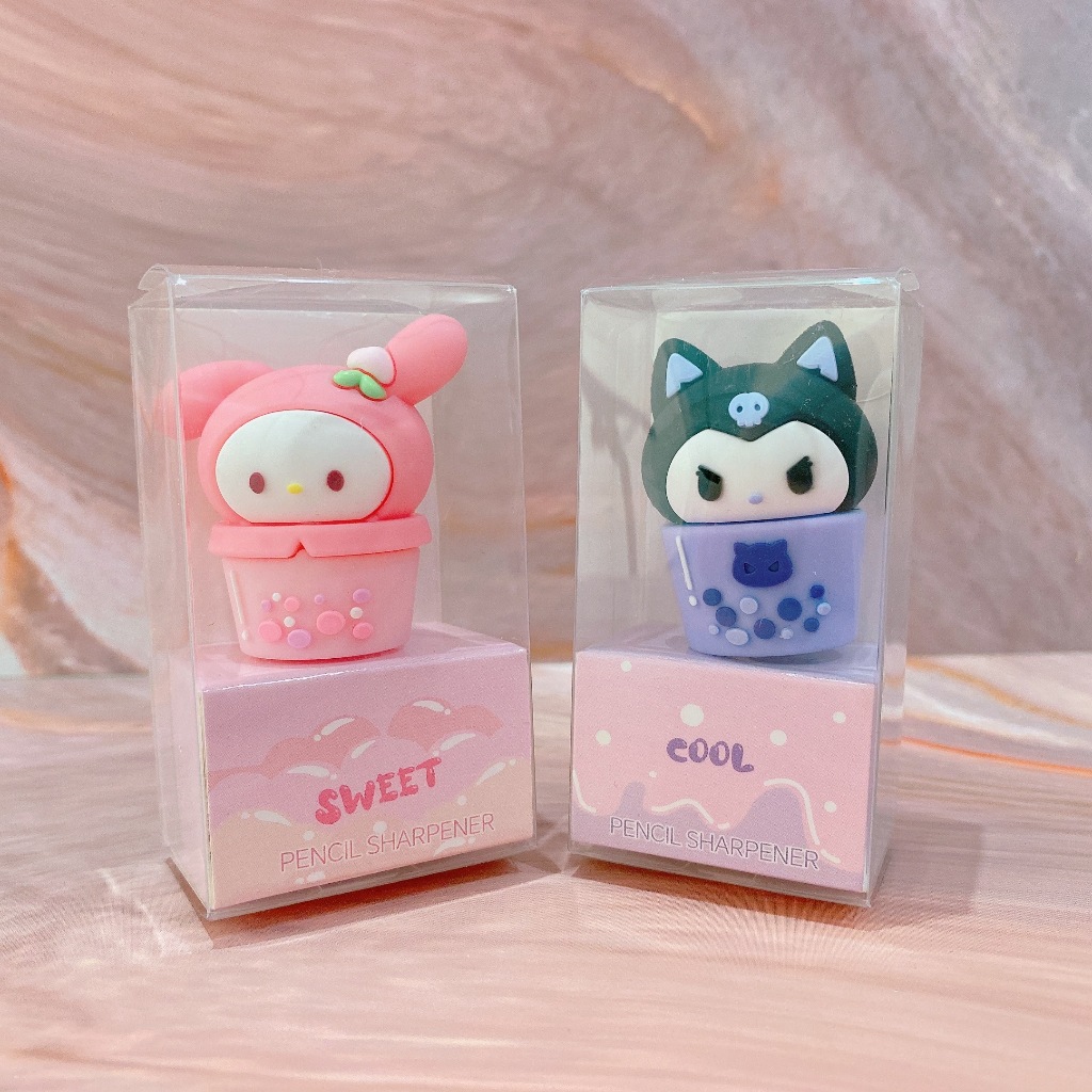 

Rautan Sanrio Kuromi Melody Minuman boba lucu/serutan pensil