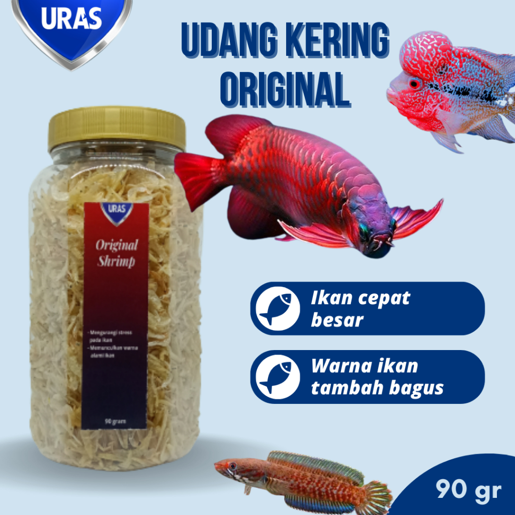 Udang Kering Pakan Ikan Arwana Louhan P Bass Oscar Channa Maru Super Red Auranti Andrao Batik Tiger