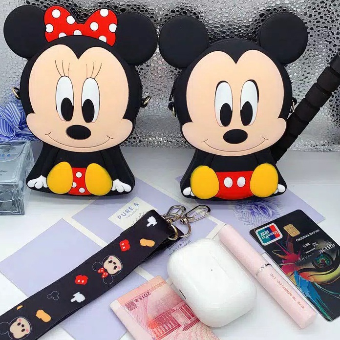 Terlaris Dompet Tas Mini Jelly Silikon Anak Line Mikkie Melody 1 Badan Karakter Coin Bag