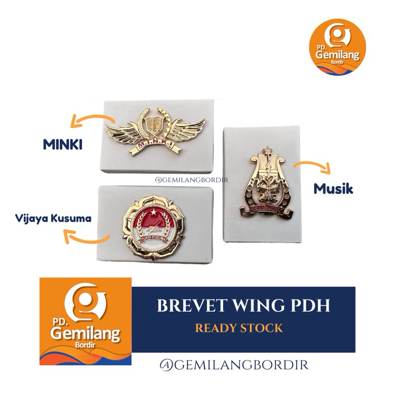 BREVET WING PDH TNI-AD | MINKI - Vijaya Kusuma - Musik | Ready Stock | Brevet Wing PDH TNI