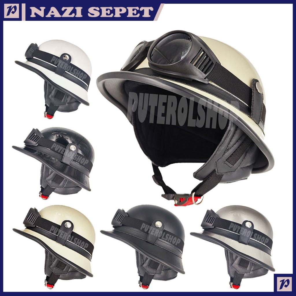 NA2 Helm Klasik Vespa/Helm Dewasa/Helm Cowok Cewek Bonus Kaca mata