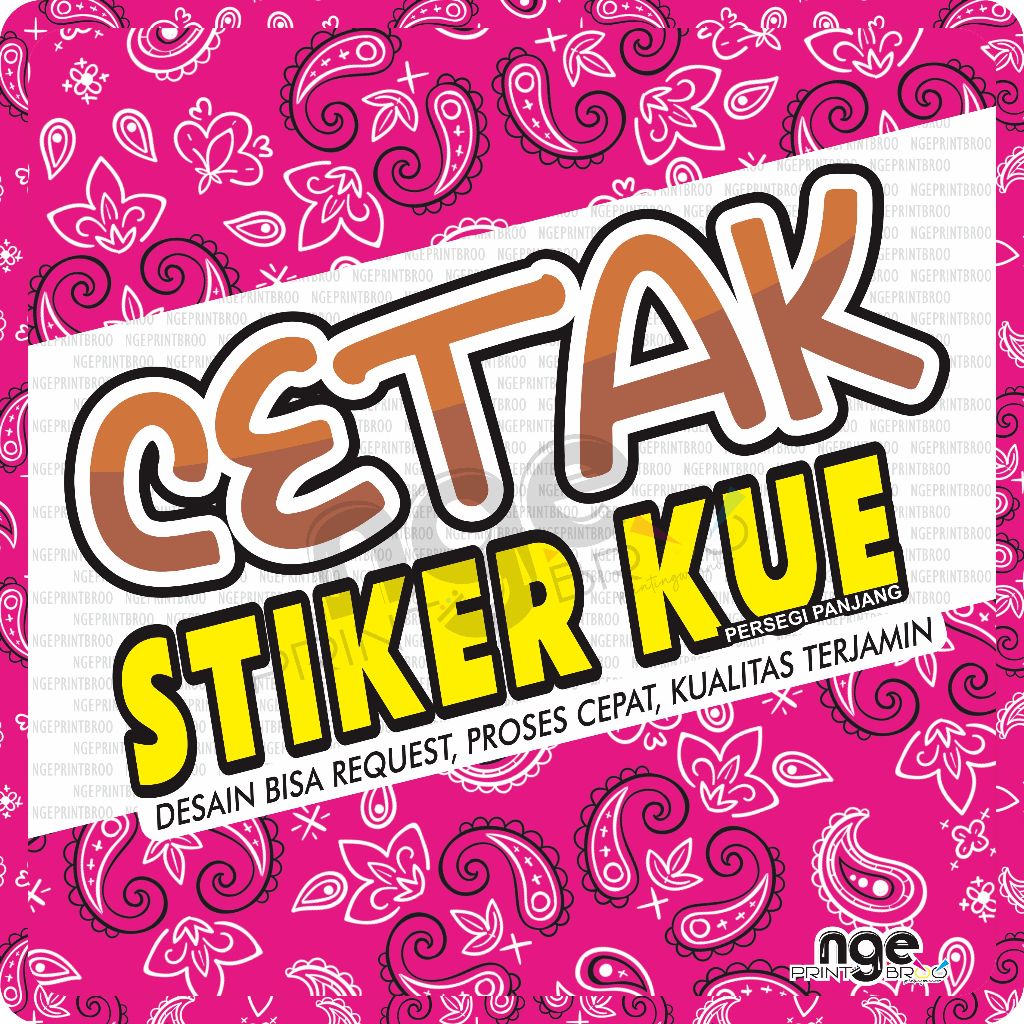 

CETAK STIKER / KUE / PERSEGI PANJANG / CETAK STIKER LABEL CHROMO / VINYL PUTIH / VINYL TRANSPARAN / LABEL MAKANAN CHROMO / LABEL PRODUK / STIKER LABEL USAHA / STIKER LABEL KEMASAN PRODUK / CEPAT