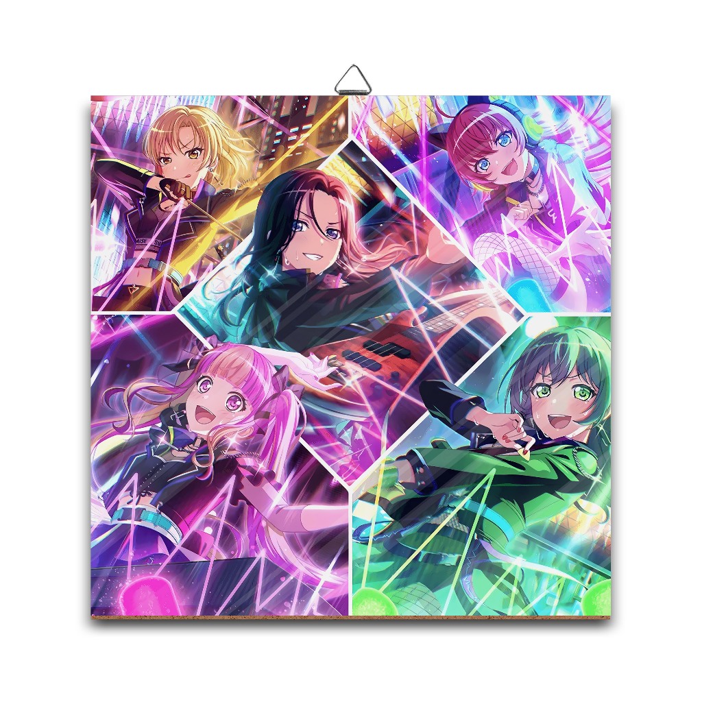 Poster dinding kayu animeGROUP MEMBER RAISE A SUILEN-BANG DREAMmaterial MDF