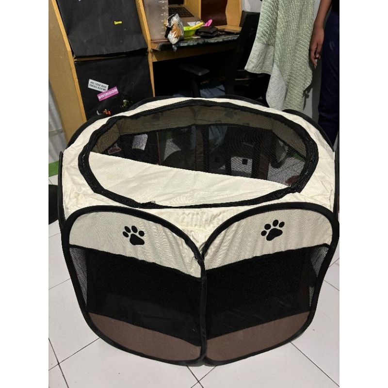 PRELOVED PAGAR TENDA LIPAT PORTABEL KANDANG KUCING ANJING 91x91x58cm SIZE M