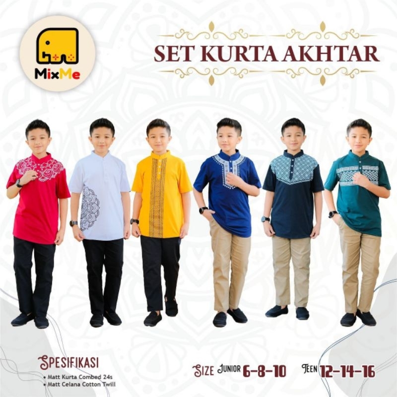 Setelan Baju Koko Anak Laki Laki Mixme Set Kurta Akhtar