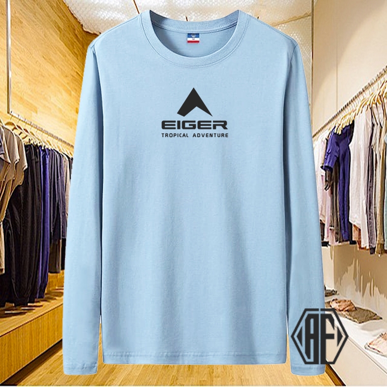 Kaos Pria Premium Lengan panjang Logo Mager Tropical Motif Hitam Keren Tampilan dalam Banyak Warna