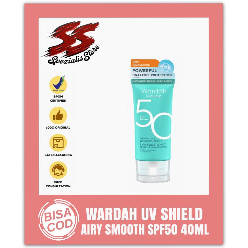 Wardah Uv Shield Airy Smooth Sunscreen Serum SPF 50 PA++++ | sunscreen wardah/wardah serum sunscreen