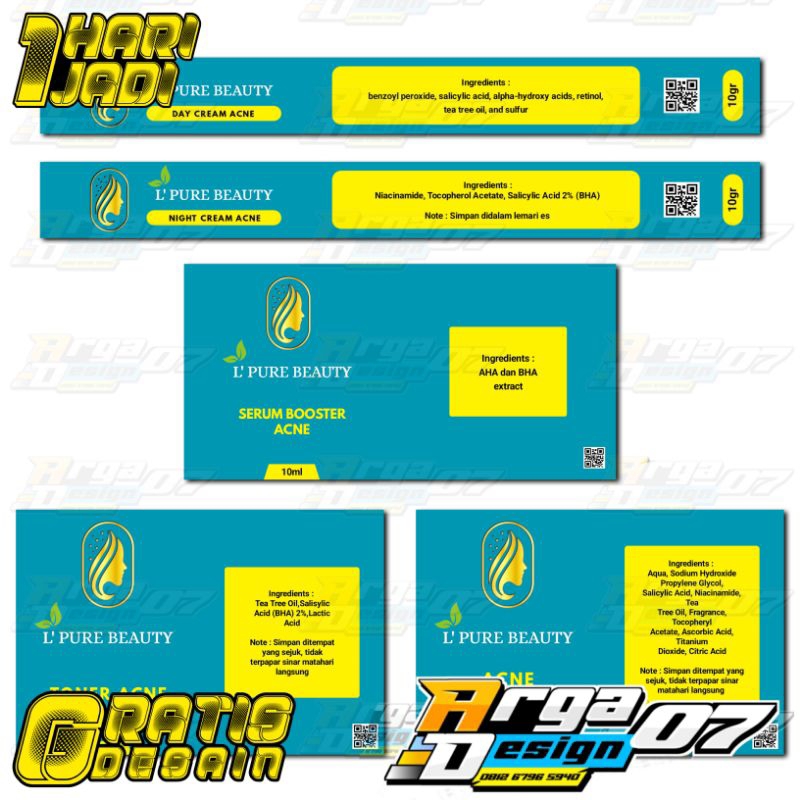 

CETAK STIKER LABEL SKINCARE PAKETAN STIKER GLOSY MENGKILAT GRATIS DESAIN